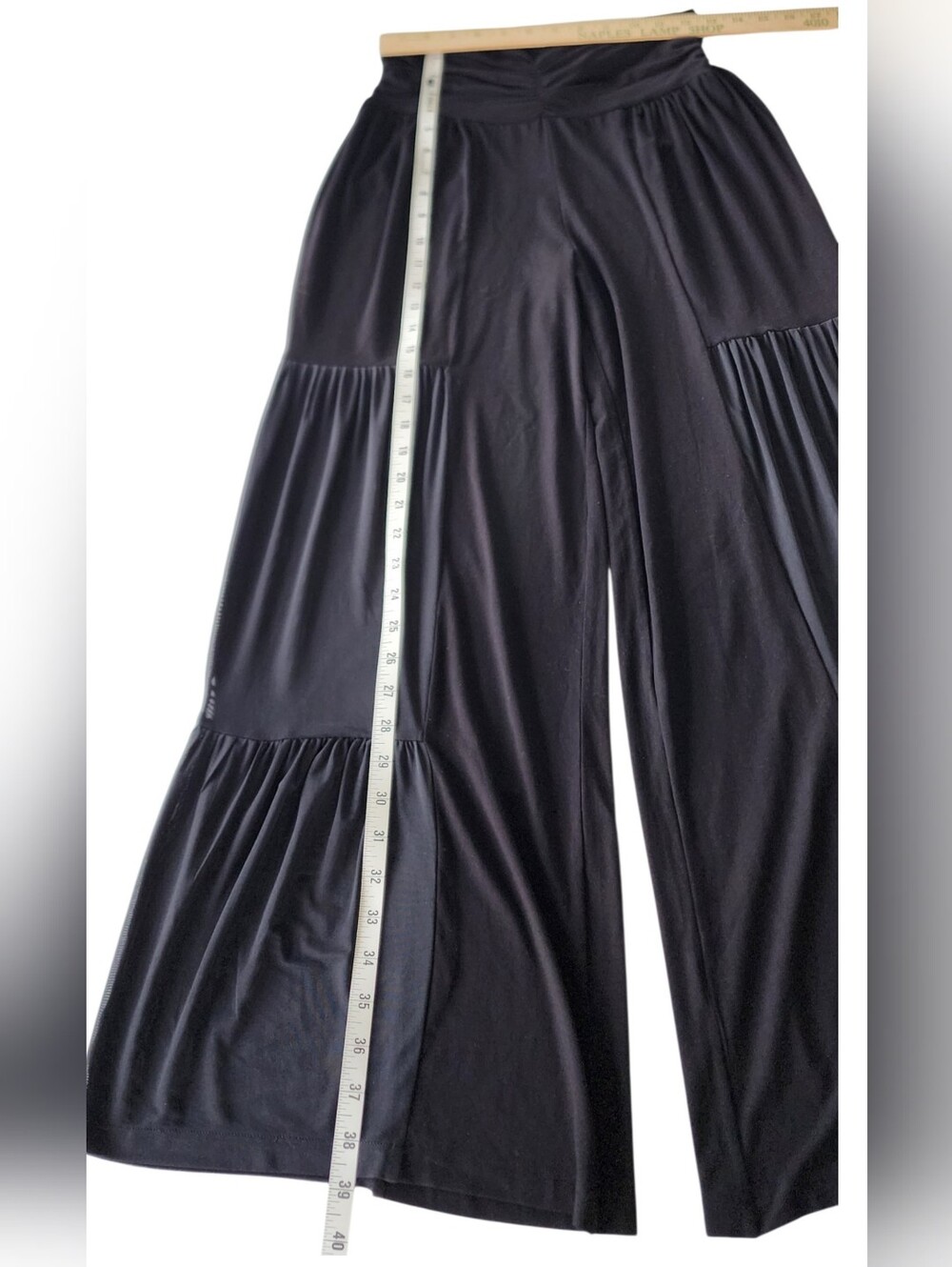 Black Tiered Wide-Leg Pants - Women's - Picture 10 of 13